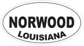 Norwood Louisiana Oval Bumper Sticker or Helmet Sticker D3984 - $1.39+