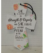 She Is Clothed Proverbs 31:25 Decorative Mounted Plaque Wall Cross 5&quot; x 3&quot; - $189.64 MXN
