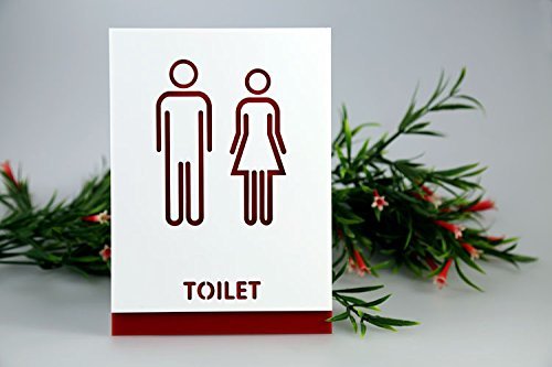 Bluemoona 1 Pc - Restroom Sign Bathroom Sign Modern Adhesive Backed Men & Women