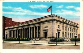 United States Post Office Building Dayton Ohio OH UNP Linen Postcard B8 - £2.30 GBP