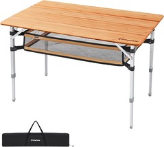 Kingcamp Bamboo Folding Table Camp Table With Big Storage Bag Heavy, 5 People. - £83.87 GBP