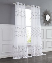 Set of Two 84&quot;  White Wave Embroidered Window Panels - $87.99