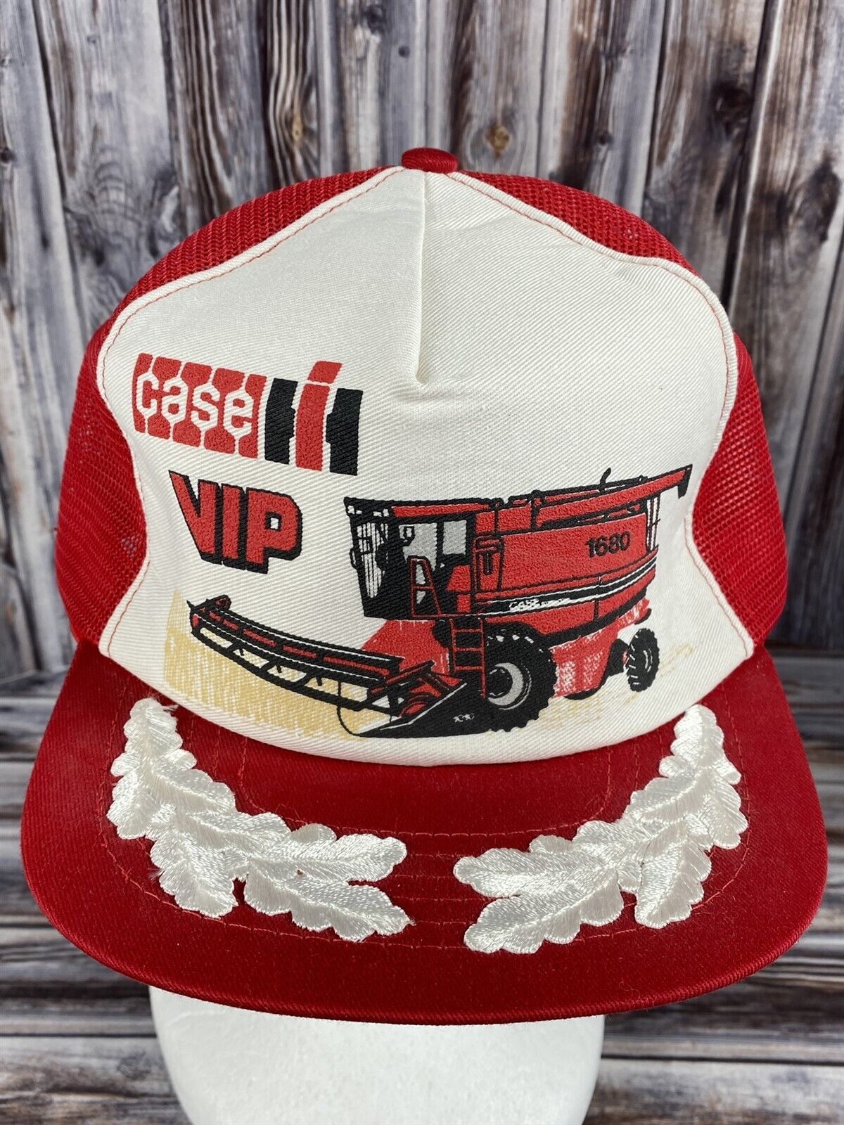 Primary image for VTG Case IH 1680 Combine VIP Mesh Back Foam Snapback Trucker Hat Made in the USA