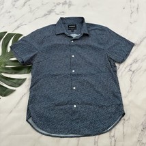 Bonobos Mens Standard Fit Button Up Shirt Size M Short Blue Teal Dots St... - £22.99 GBP
