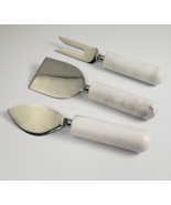Threshold Cheese Knife Set White Marble 3 Piece Sturdy Round Handles NEW - $31.17 CAD