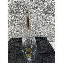 Princess House Genuine Lead Crystal Clear Glass Bell Gold Plated Handle - $19.87