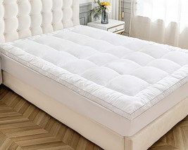 Maple Down Full Size Mattress Topper Quilted Bed Mattress Pad Elastic, White - £49.79 GBP