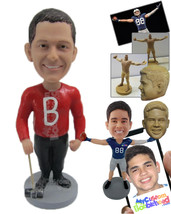 Personalized Bobblehead Muscular Pal With Hammer In Hand Ready To Nail You Down  - £73.18 GBP