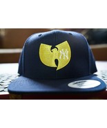 New York Yankees, Wu Tang, 90s Hip Hop, Embroidered Snapback Hat in Blue - £27.61 GBP