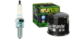 New Oil Filter &amp; NGK Spark Plug Tune Up Kit 02-07 Suzuki LT-A500F Vinson... - £12.49 GBP