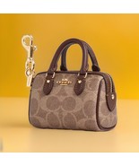 Coach Mini Rowan Bag Charm  Tan/Brown Signature Canvas &amp; Leather - $110.00