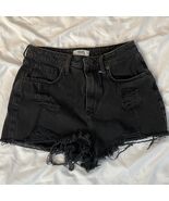 Forever 21 Women’s Distressed Cut Off Jean Shorts sz 28 Faded Black - $200.03 MXN