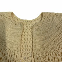 Vintage Infant Girls Sweater Hand Made Crochet Ivory Cream - £12.10 GBP