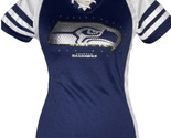 Seattle Seahawks NFL Mujer Encaje Up Bling Camiseta TALLA S Lentejuelas ... - $24.75