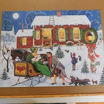 Bits and Pieces 1000 Piece Jigsaw Puzzle Christmas Gathering Holodook Complete - $11.65