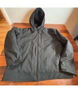 Hawke & Co Mens Softshell Jacket Black Faux Fur Lined Hooded HMP3419 XL - $27.72