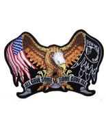 JUMBO 11 IN AMERICAN FLAG POW MIA ON WINGS EAGLE JACKET BACK PATCH JBP08... - £18.31 GBP