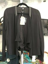 EILEEN FISHER Black Drape Front Open Jacket Style#F3GC12479M Sz S $378 NWT - £95.21 GBP