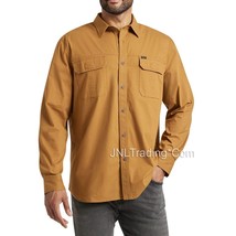 NWT Lee Premium Men&#39;s Stretch Canvas Utility Long Sleeve Button Down Shirt S-XL - £31.44 GBP