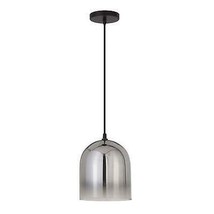 10&quot; Gray Smoked Glass Dimmable Bell Shape Pendent Ceiling Light - £106.13 GBP