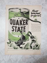 1950 Quaker State Motor Oil, Print Ad &quot;Finest Spring Tonic For Your Car&quot; - £7.86 GBP