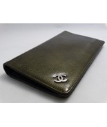 Authentic CHANEL WALLET DARK GREEN PATENT LEATHER COCO PURSE FRANCE - £532.25 GBP
