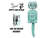 OCEAN WAVES KITTY CAT CLOCK (3/4 Size) 12.75&quot; Green Free Battery Kit-Cat... - £47.94 GBP