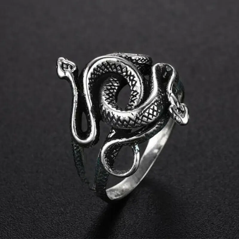 Movie Natural Born Killers Snake Ring For Men Punk Style 925 Sterling Silver Jew - £44.36 GBP