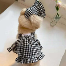 Summer Cute Pet Plaid Striped Suspender Skirt Hat Vest Small Dog Dog Summer Dog  - £20.77 GBP+