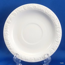 Rosenthal Maria V Saucer White Porcelain Embossed Rose Rim 5.63n - $10.50