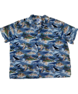 RJC Hawaiian Shirt Mens 4XL Blue Frolicking Dolphins Aloha Outrigger Pal... - $511.40 MXN