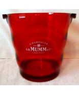 Vintage 1980&#39;s Red Lucite G.H. Mumm &amp; Cie Champagne Ice Bucket Cooler  - $67.84 CAD