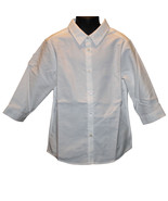 Lands End Uniform Girl&#39;s Size 6, 3/4 Sleeve Oxford Button Down Shirt, White - £11.74 GBP
