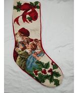 Needlepoint Santa Clause Christmas Stocking 19 1/2&quot; - $34.53 CAD