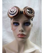 Funky Bronze Steampunk Goggles Cogs Spikes Chain Adventurer Flashy Aviat... - $25.20 CAD