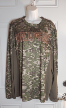 Reel Legends Performance Clothing Long Sleeve Scoop Neck Camo Top Shirt Unisex L - £8.40 GBP