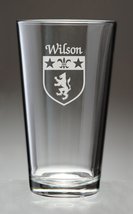 Wilson Irish Coat of Arms Pint Glasses - Set of 4 (Sand Etched) - £54.35 GBP