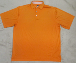 FootJoy Polo Golf Shirt Men’s Marled Orange Short Sleeve Cooling Logo Si... - $13.96