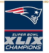 New England Patriots NFL 27 x 37 Super Bowl 49 Champions Vertical Flag B... - $19.99