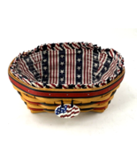 1999 Longaberger Proudly America Flag Handwoven Lined Basket - £22.47 GBP