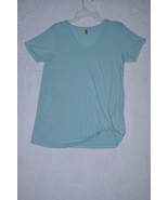 Magic Fit Size L Women&#39;s Knot Tied T-shirt Light Blue - $6.99