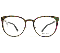 Etro Eyeglasses Frames ET2115 014 Black Green Gold Paisley Round 53-20-140 - £58.54 GBP