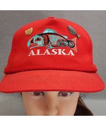 ALASKA Salmon Fish Totem Embroidered Snapback Baseball Cap Red Rope Trimmed - $260.02 MXN