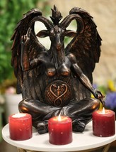 Large Church of Satan Wicca Sabbatic Goat Samael Lilith Baphomet Seated Statue - £87.43 GBP