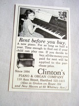 1976 Ad Clinton&#39;s Piano &amp; Organ Company, Hartford, Ct. Rent Before You Buy - $167.57 MXN