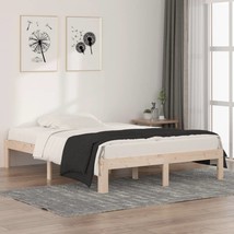 Bed Frame Solid Wood 135x190 cm Double - £71.51 GBP