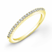 14K Yellow Gold Plated Moissanite Eternity Band Stackable Ring Wedding Band Thin - £36.16 GBP