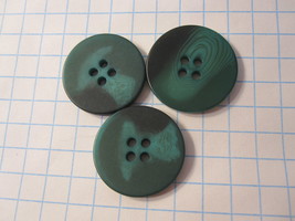 Vintage lot of Sewing Buttons - Large Green / Black Swirl Rounds - $10.00