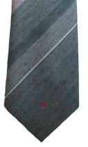 Vintage Pierre Cardin LOGO Tie CHARCOAL Gray &amp; Red Diagonal Stripe  - £18.33 GBP