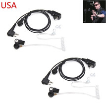 2Pcs Covert 2 Pin Acoustic Tube Earpiece Headset Mic Radio Security - £27.13 GBP